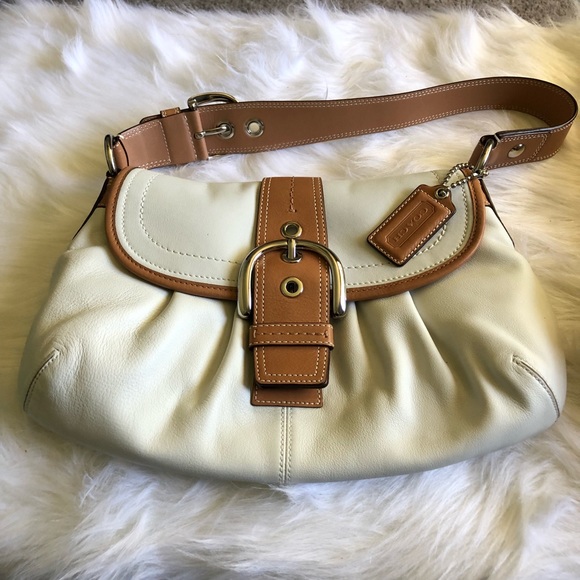 Coach Handbags - Coach Leather Soho Bag w/Cream & Brown Trim F15204